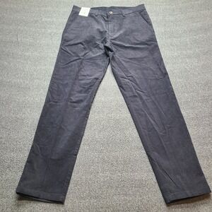 Haggar Stretch Cord Chino Mens 32x30 Grey Straight Fit Premium Flex Waistband